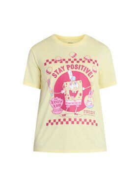 Spongebob Squarepants Womens Large Graphic T-Shirt Stay Positive